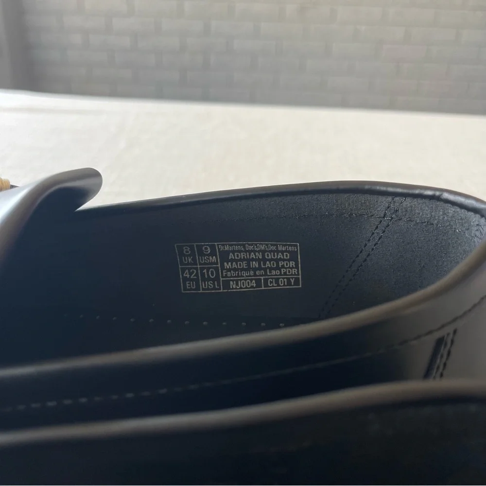 NWT Dr. Martens Adrian Quad Platform Loafers Size 9 Black Leather